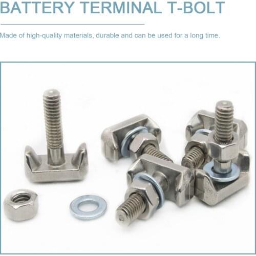 2PCS Battery Cable Terminal Connectors Charging Starting Systems Car T-Bolt Replace 19116852 Stainless Steel Car Accessories
