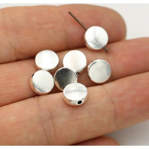 20PCS Antique Silver Plated Round Spacer Beads Sunshine Loose Beads for Jewelry Making Bracelet Accessories 9mm