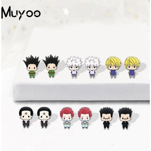 2021 New Anime Hunter×Hunter Characters Epoxy Acrylic Stud Earrings Handcraft Jewelry Earrings