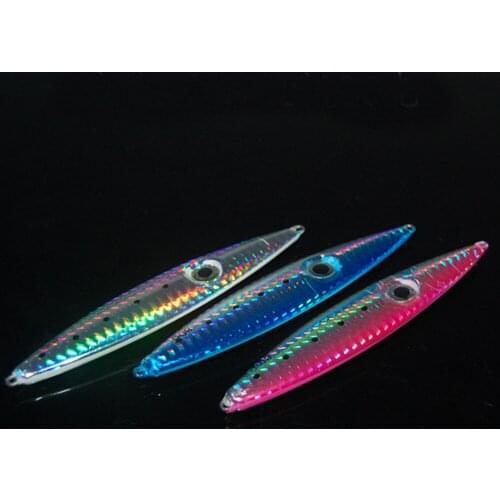 Fishing Deep sea Jigging Metal Jigbait Jig Lure Spoon Bass Night Noctilucent Hook Spinner baits 80g Free shipping