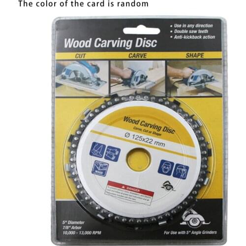 5 Inch Chain Grinder Chain Saws Disc Woodworking Chain Plate Tool 4 Inch Multi-Functional Wood Carving Disc Angle Grinding Tool