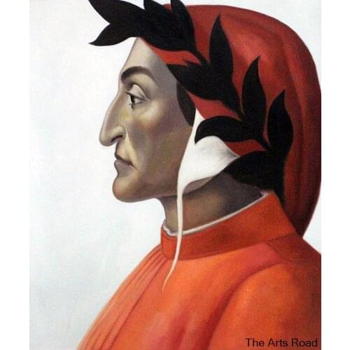 Abstract Canvas Painting Portrait of Dante Sandro Botticelli Frameless Wall Art for Home Decoration Handpainted