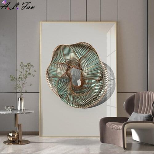 Abstract unique design vertical light luxury living room mural fashion simple background wall decoration paintings home entranc