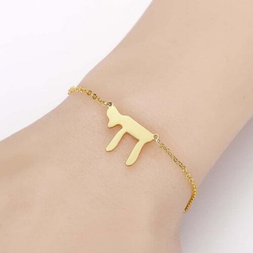 Stainless Steel Jewish Judaism Chai Pendant Chain Bracelet Religious Talisman Amulet Jewelry Hanukkah Bat Mitzvah Gift