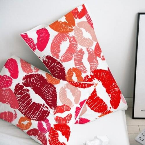 Custom Pillow Case Pillowcase 50x70 50x75 50x80 70x70 Decorative Pillow Cover Sexy Lip Bedding for wedding Drop Shipping