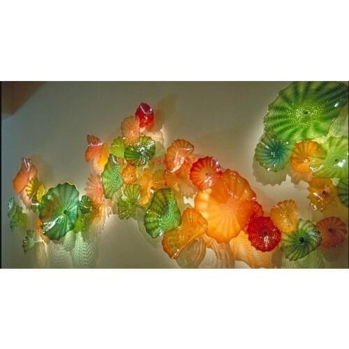 Color Size OEM Mouth Blown Borosilicate Glass Wall Lamps Hotel Lobby Wall Lights
