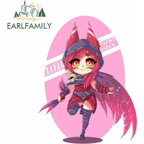 EARLFAMILY 13cm x 10cm for Xayah Decal Anime Fine Funny Car Stickers Motorcycle Helmet Vinyl JDM Bumper Trunk Truck Graphics