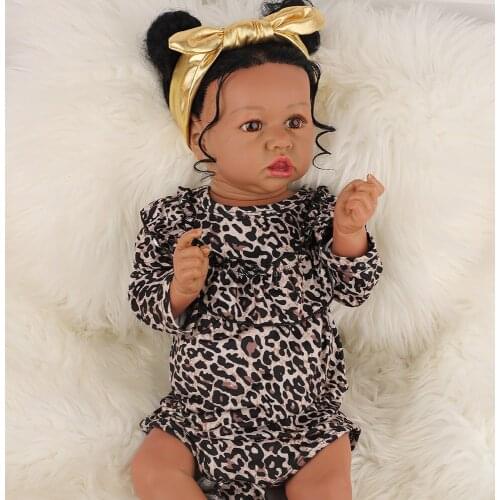 HOOMAI Lifelike Reborn Baby Dolls with Soft Body African American Realistic Girl Doll 23 Inch Gift