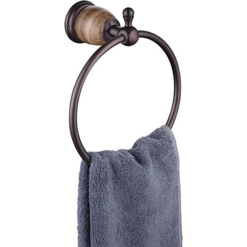 Towel Ring Bathroom Towel Hanger Holder Solid Brass, Wall Mount, Brown / black / White