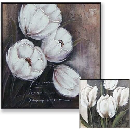 Beautiful flowers tulip picture for wedding decoration Pure Hand drawn oil painting on canvas wall art picture for living room