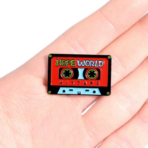 80S Magnetic Type Pins Old School Song Brooches Badge Metal Badge Jeans Women Men Accessories Jewelry Enamel Pins