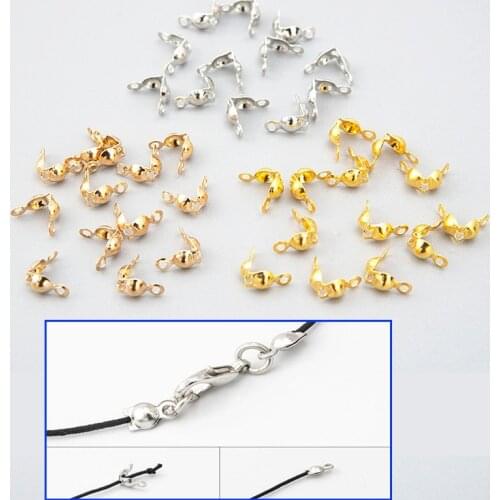 100 Pcs Buckle Metal Manual Covered Wire Clasp Wire Accessories Bracelets Necklace Connect Clamp DIY Beaded Jewelry Accessories