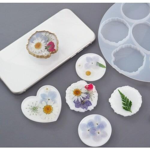 Mobile Phone Bracket Mold Silicone Irregular Round Mount Holder Stand Molds For DIY Crystal Epoxy Resin Mold