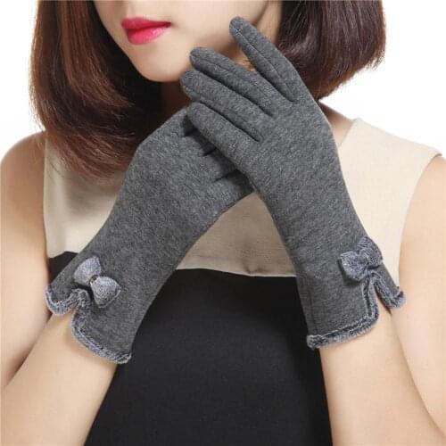 Fashion Lovely Bowknot Women Touch Screen Winter Warm Outdoor Sport Gloves Gift