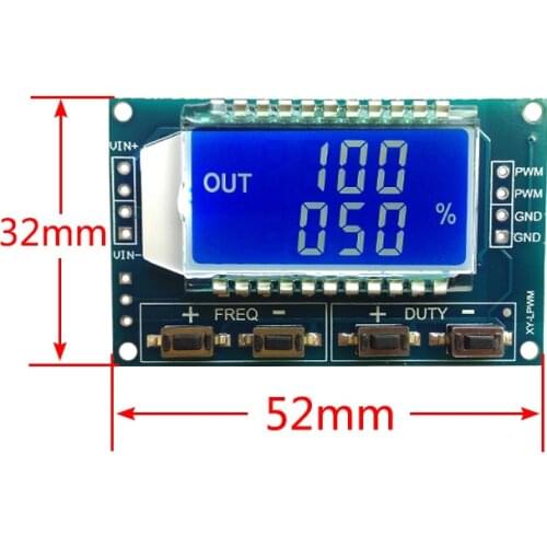 1Hz-150Khz Signal Generator PWM Board Module Pulse Frequency Duty Cycle Adjustable Module LCD Display 3.3V-30V 1Hz -150Khz LPWM
