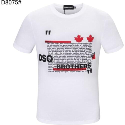 DSQ PHANTOM TURTLE Mens Short Sleeve Logo Series Graphic T-Shirt Men Fashion Print Cotton Tees Breathable Quality Tops D80752
