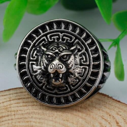 Stainless Steel Men Ring Skull Titanium Rings Lion Head Cool Punk for Men Vintage Fashion stainless steel Jewelry