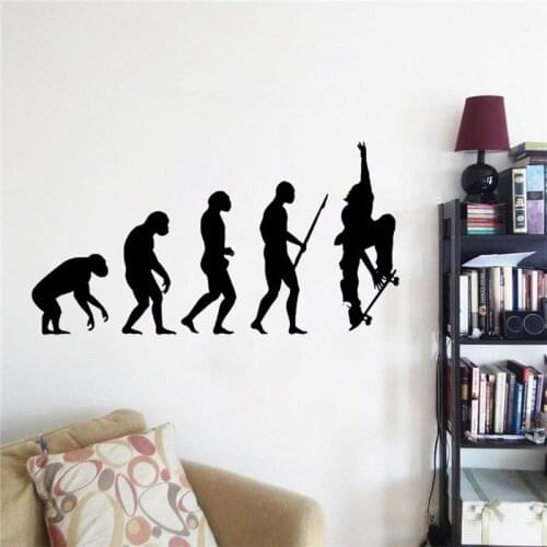 Skateboarding Evolution Wall Art Decal Skateboard Sports Sticker For Home Living Decoration Removable DW6712