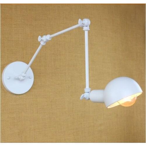IWHD White Long Arm Vintage Wall Lights For Home Lighting Loft Industrial Wall Lamp Edison Sconce Arandelas