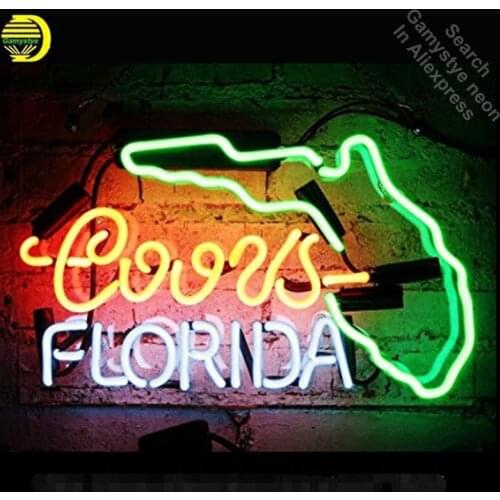 Florida neon Sign Coors neon Real Glass Tube neon lights Recreation Windows Professional Iconic Sign Advertise with clear board