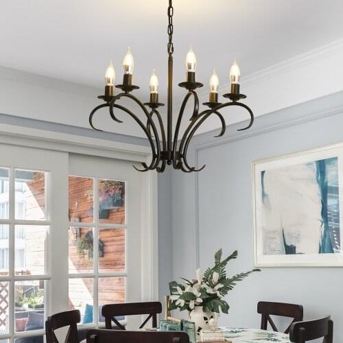 New Modern Chandelier Adjustable Chain Pendant Lights Black Metal Pipe Erected Ceiling Lamp for Dining Living Room Foyer Bedroom