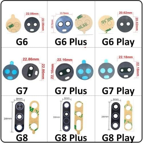 10Pcs，For Motorola Moto X4 G8 G7 Play G6 G5 G5s G8 Plus Z2 Force Play G7 G8 Power Back Rear Camera Glass Lens With Adhesive