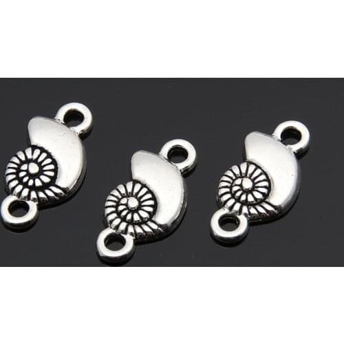 50pcs Silver Color Small Lovely Shell Charms Conch Sea Shell Pendant Jewelry Making DIY Handmade Accessories Wholesale A3458