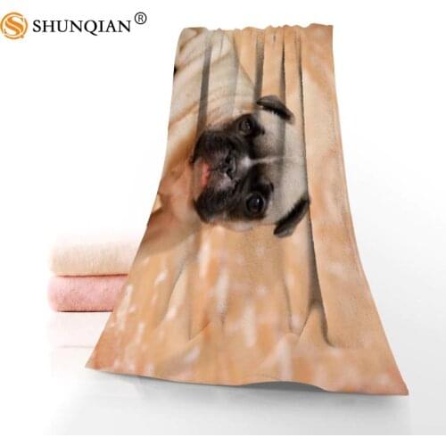 Customize Your Favorite Pug 35x75cm Daily Exercise Fitness Fast Dry Face Microfiber Towel