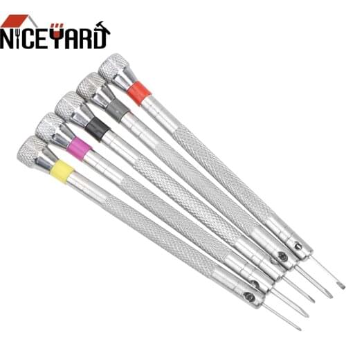 NICEYARD Flat Tip Blade Head Precision Slotted Screwdriver For Eyeglasses Clock Watch Repair Tool 0.8/1/1.2/1.4/1.6mm