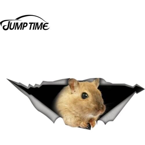 Jump Time 13cm x 4.8cm Mouse decal car decal 3D Pet Graphic Vinyl Decal Car Window Laptop Bumper Car Stickers