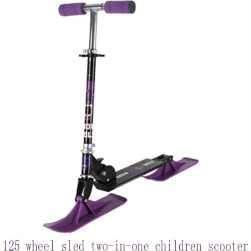 Sled scooter 125 wheel sled two-in-one children scooter snow slide