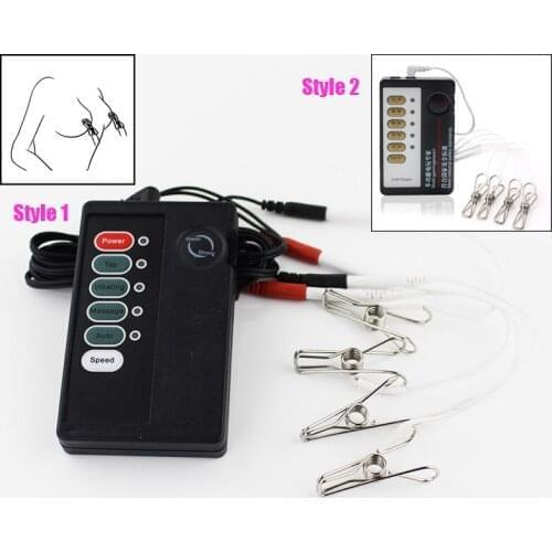 Sexual Abuse Electric Shock Nipple Clip Electrical Stimulation Clit Clip Nipple Clitoral Massager Unisex Medical Themed Toy