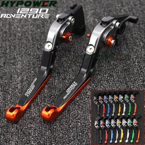 For KTM Super Adventure 1290 2014 2015 2016 2017 2018 Motorcycle CNC LOGO Clutch Brake levers Top Adjustable Extendable Foldable