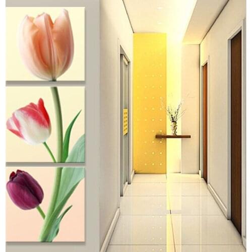 Modern Art Flowers Corridor canvas oil painting living room pictures on the wall Modular pictures Print cuadros decoracion