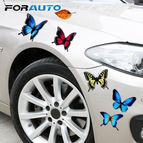 Lovely Butterfly Leaves Cartoon Reflective Funny Auto Decals Motorcycle Car Decal Car-Styling Sticker Scratch Cover Car Stickers