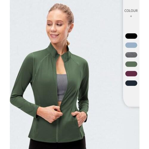 Women Sports Jacket Zipper Windbreaker Running Hoodies Winter Seamless Fitness Gym Yoga Tops Long Sleeves Yoga Shirts Gymwear