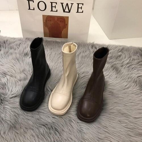 2021 new style fashion hot sale medium tube thick bottom Martin boots trend British style casual womens boots large size 9 40
