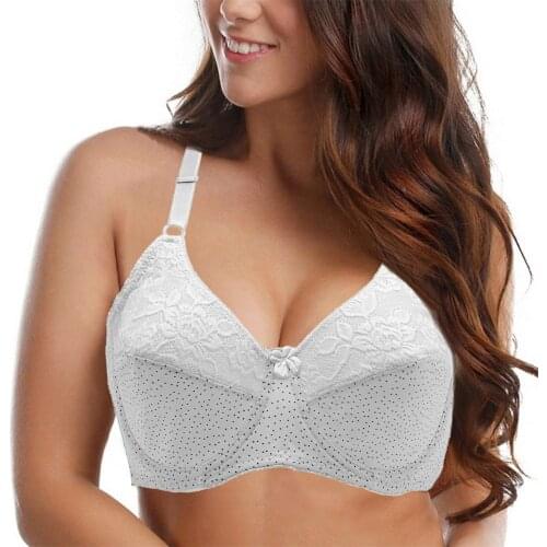 Sexy Lace Bra Underwear Comfort cotton Unlined Bras for Women Adjustable Underwire Bralette plus size 34-46 push up Lingerie C22