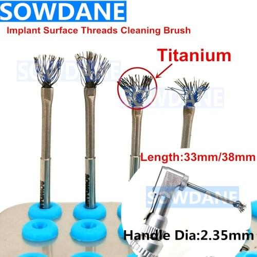 4 pcs Dental Debridement Peri-Implantitis Implant Surface Threads Cleaning Brush High Quality Titanium Brushes Autoclavable