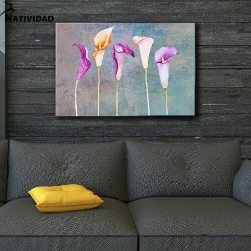 Flowers Abstract Canvas Painting Wall Art Decor Large Graffiti Plant Art Poster Oil Painting Living Room Hall Bedroom Home Decor