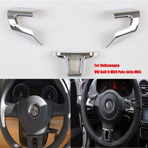 Car Steering wheel decoration sequins Cover Sticker for Volkswagen VW Golf 6 MK6 Polo Jetta MK5 MK6 2009 2010 2011 Polo bora