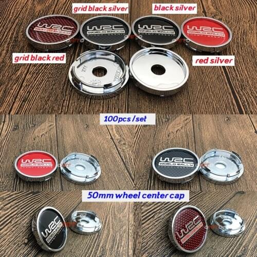Auto Accessorie 100pcs/set Wheel Center Cap Dust-proof Wheel Rim Cap Badge Covers for WRC Black/red /grid black red/grid black