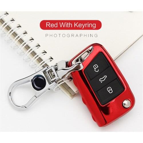Keychain Ring TPU Cover Case Shell Holder For Volkswagen VW Comb Polo 2015 2016 Golf 7 GTE GTD GTI MK7 For Seat Leon Accessories