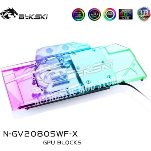 Bykski N-GV2080SWF-X Full Cover GPU Water Block For GIGABYTE RTX2080/2070/2060 Super GAMING/Windforce OC 8G Graphics Card Cooler