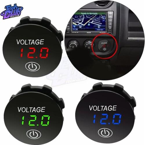 Motorcycle DC 3V-35V LED Panel Digital Voltage Meter Battery Capacity Display Voltmeter with Touch ON OFF Car Switch Accesores