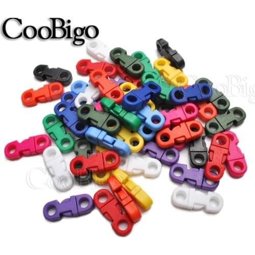 10pcs 2 Hole 5mm Colorful Safety Clasp Straight Side Release Buckle For Necklace Paracord Bracelet Dog Collar Rope Accessories