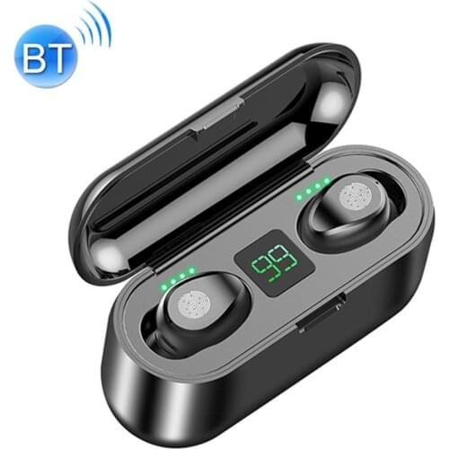 F9 TWS V5.0 Touch Control Binaural Wireless Bluetooth Headset with Charging Case and Digital Display