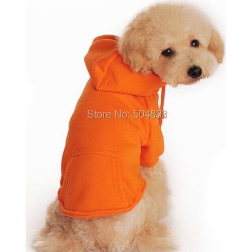 Blank Dog Cotton Hoodies Puppy Pets Sports Tracksuit Clothes Plain Colors XS-XXL 4Colors