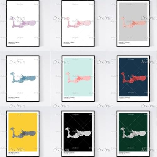 Grand Cayman Map Art Print - Many Styles - Scandi // Vintage / Wall Art Canvas Modern Home Decor Posters Unique Gift