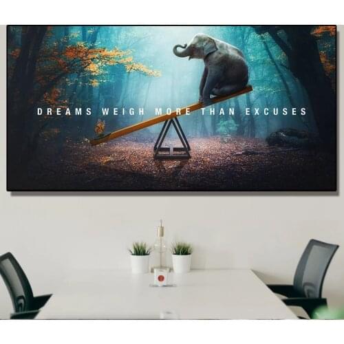 Large Print Painting Wall painting quote poster Dreams Weigh More Than Excuses Wall Art Picture For Living Room paintng No Frame